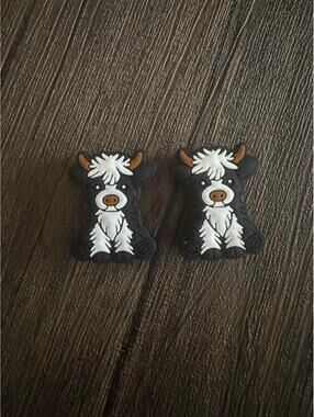 2 New Cow focal Bead Charms